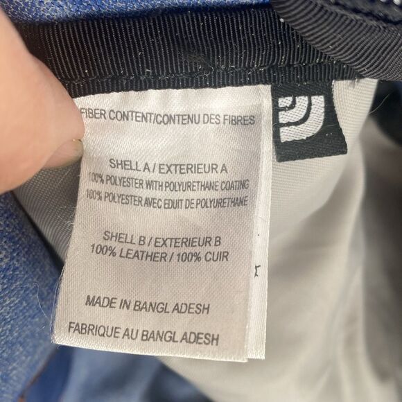 Vintage The North Face Blue Brown Backpack Suede Bottom Panel Retro Design - Picture 12 of 15